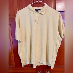 J Crew cotton pique polo shirt, light yellow, size XXL